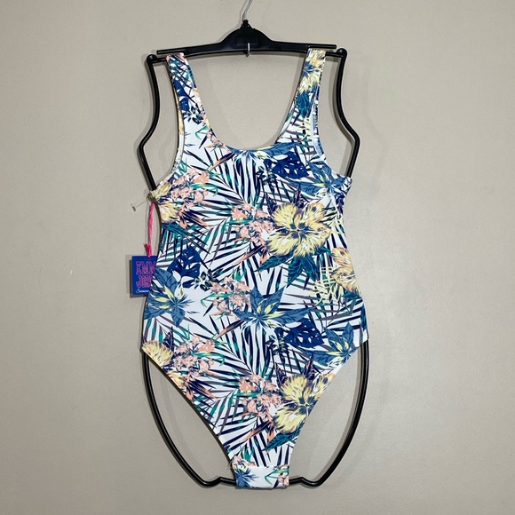 NWT Emme Jordan Swim Wear tropical print one piece bathing suit size S - Picture 2 of 7